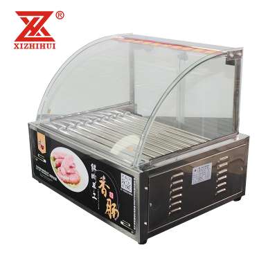 9 rollers Hot dog roller grill  stainless steel sausage grill hot dog roaster machine